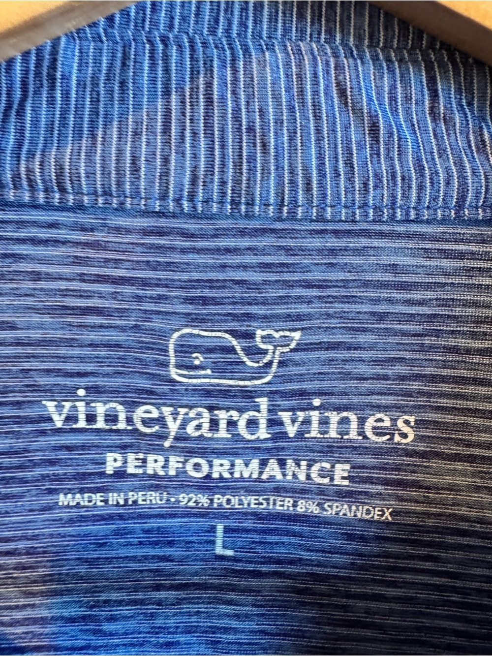 Vineyard Vines Performance Polo Mens Large Blue/White Striped Short Sleeve Golf - Picture 8 of 12